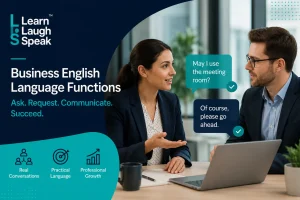Business English language functions and language functions in business English used by adults asking permission and communicating at work.