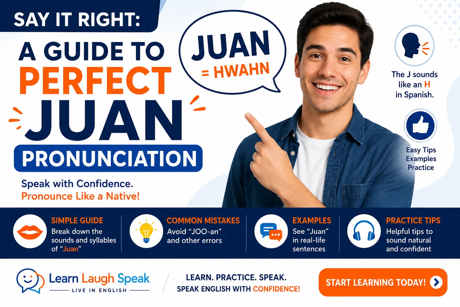 How to pronounce Juan correctly - Learn Laugh Speak