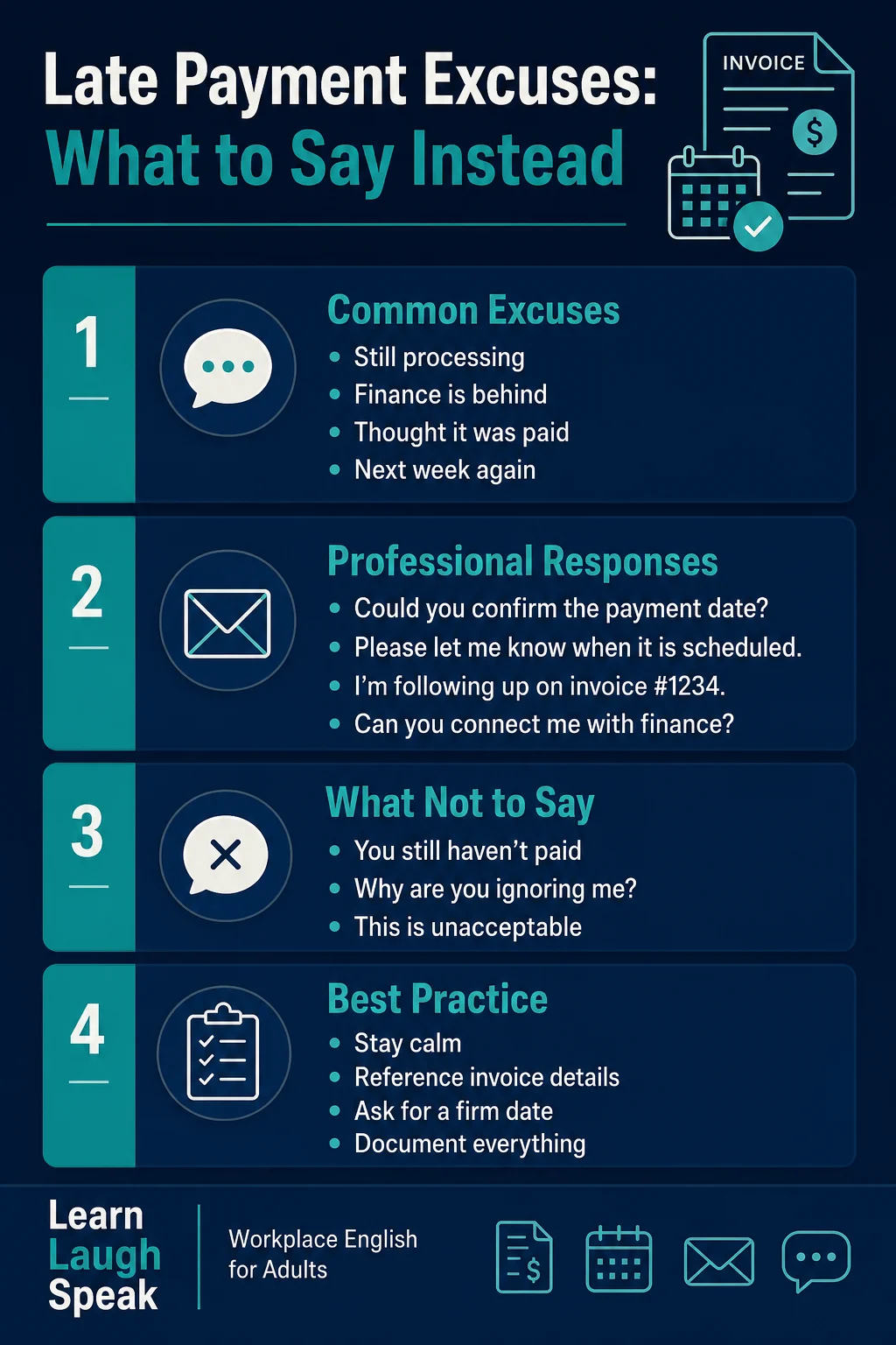 Respond Professionally to Late Payment Excuses