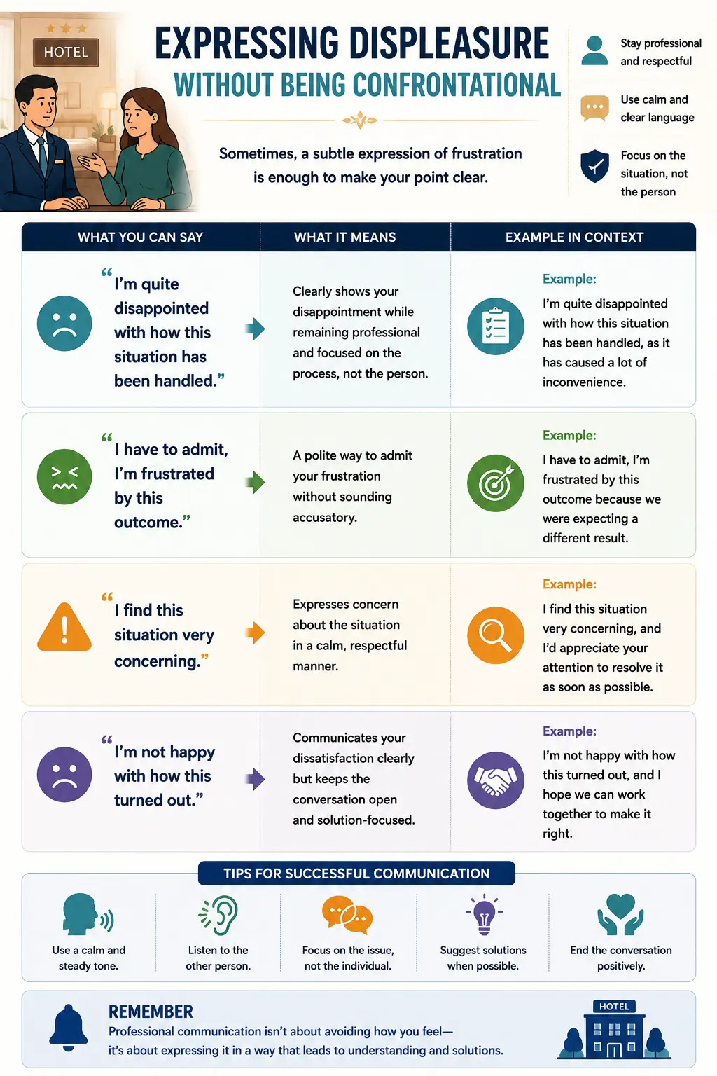 Professionally Say You Are Frustrated infographic