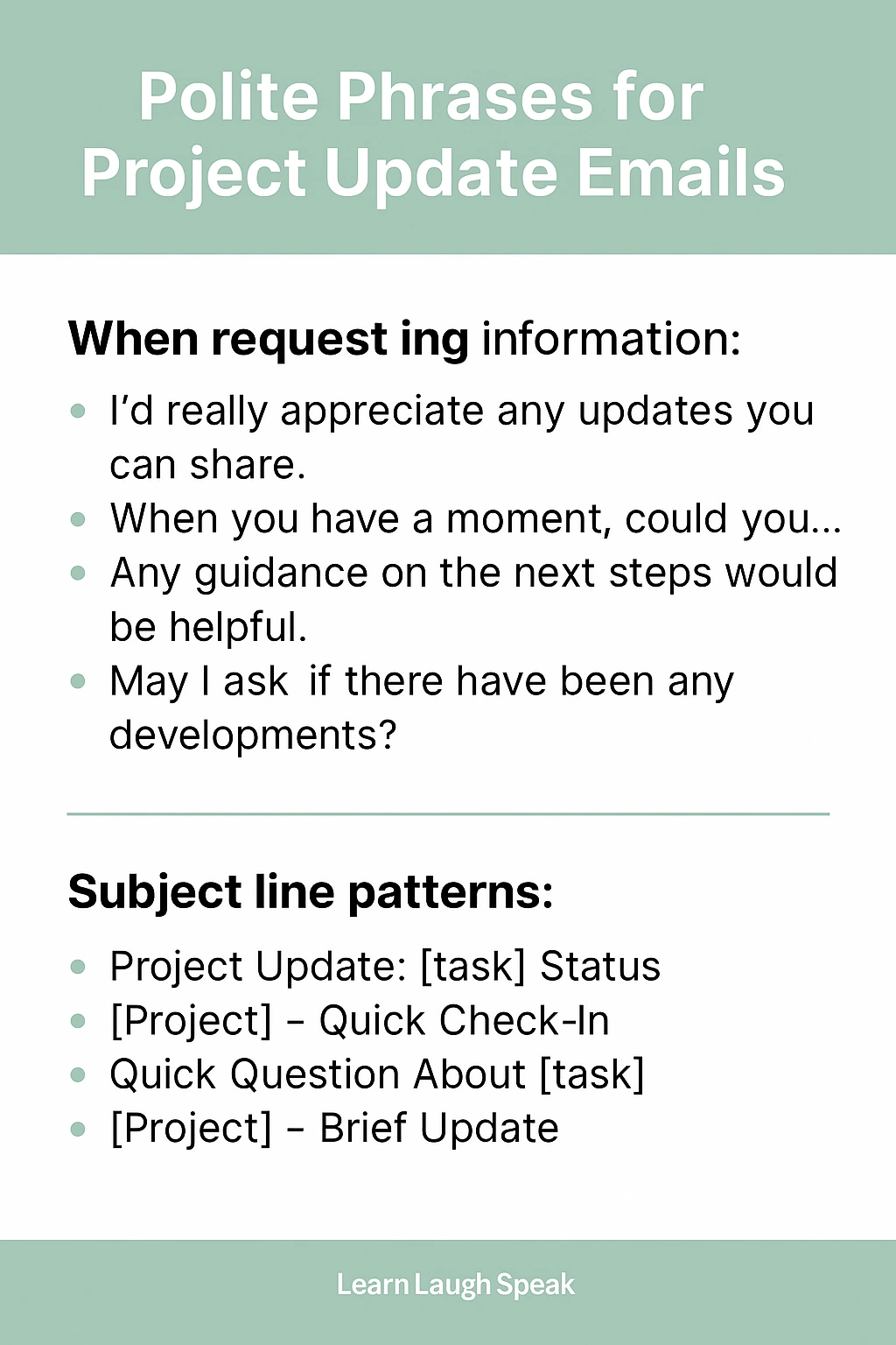 Project Update Emails
