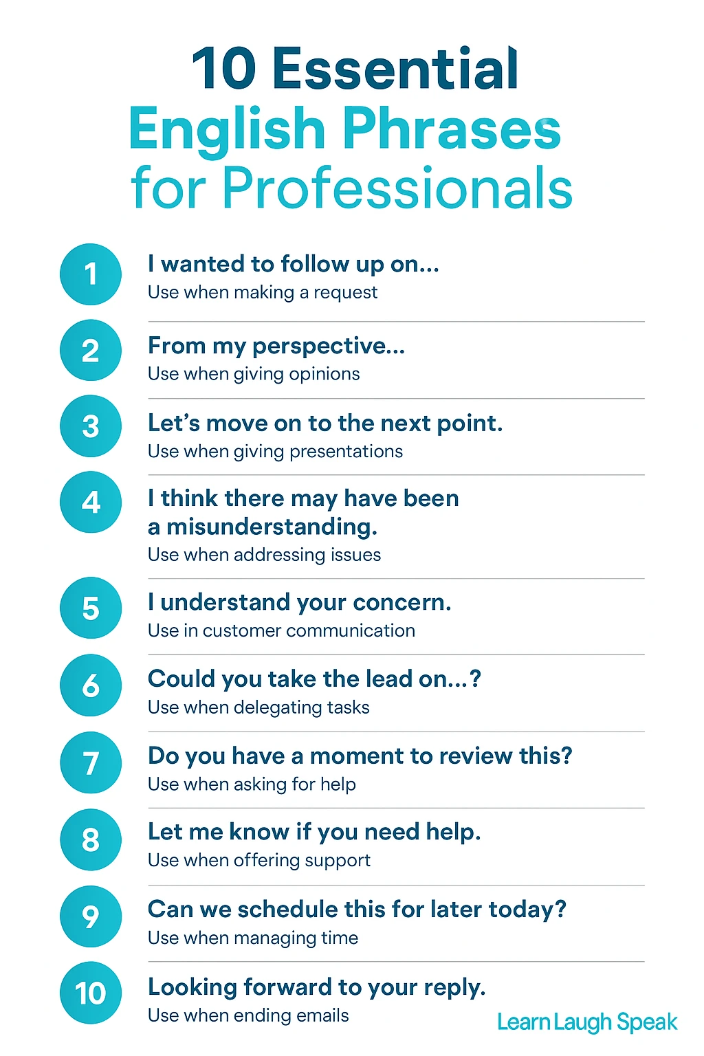 English phrases for professionals