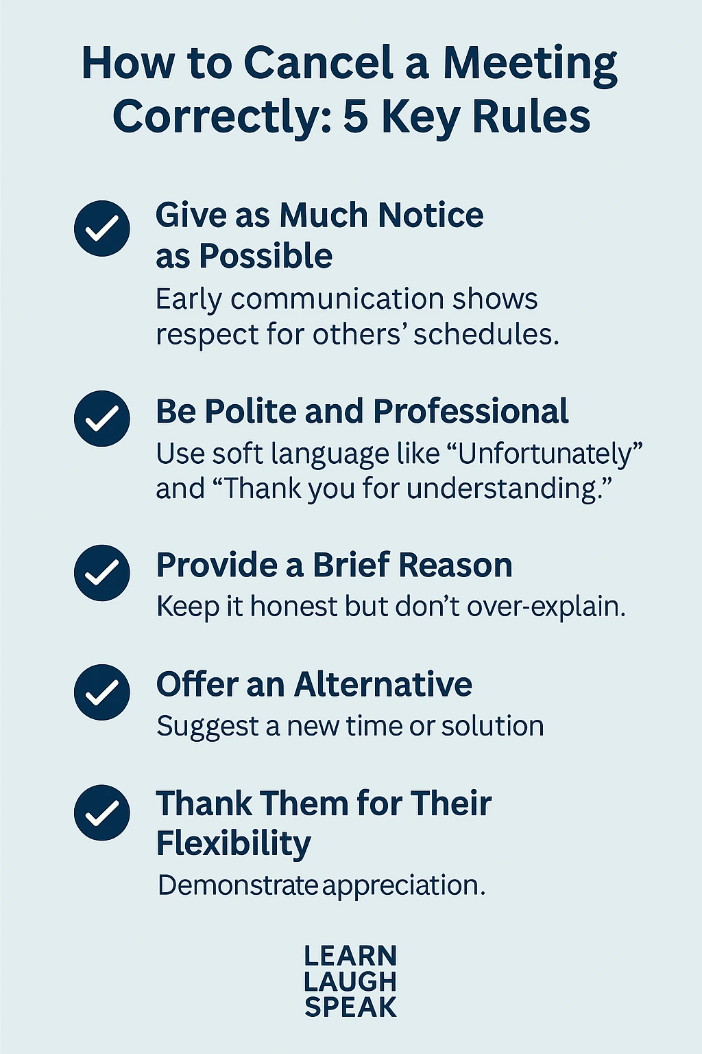 how to cancel a meeting correctly