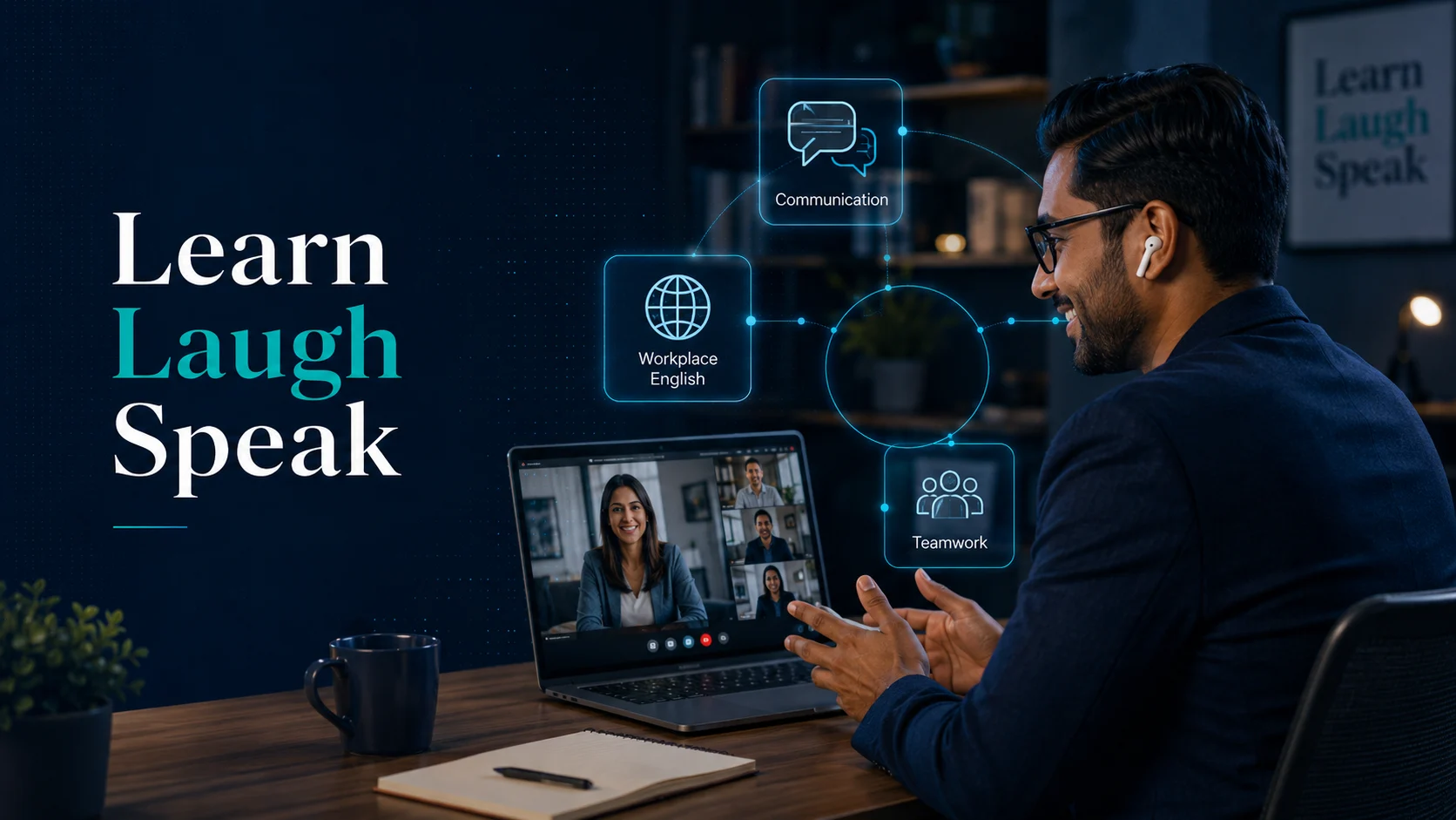 Professional adult developing future skills for adults with visible learning progress, workplace English, and career-ready skills.