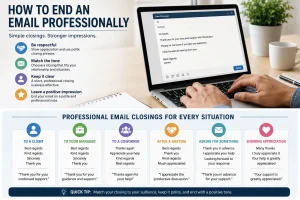 tips on infographic on how to end a email professionally