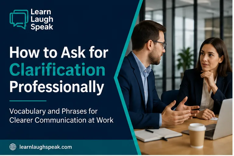 Adult professionals learning how to ask for clarification professionally in a modern workplace.