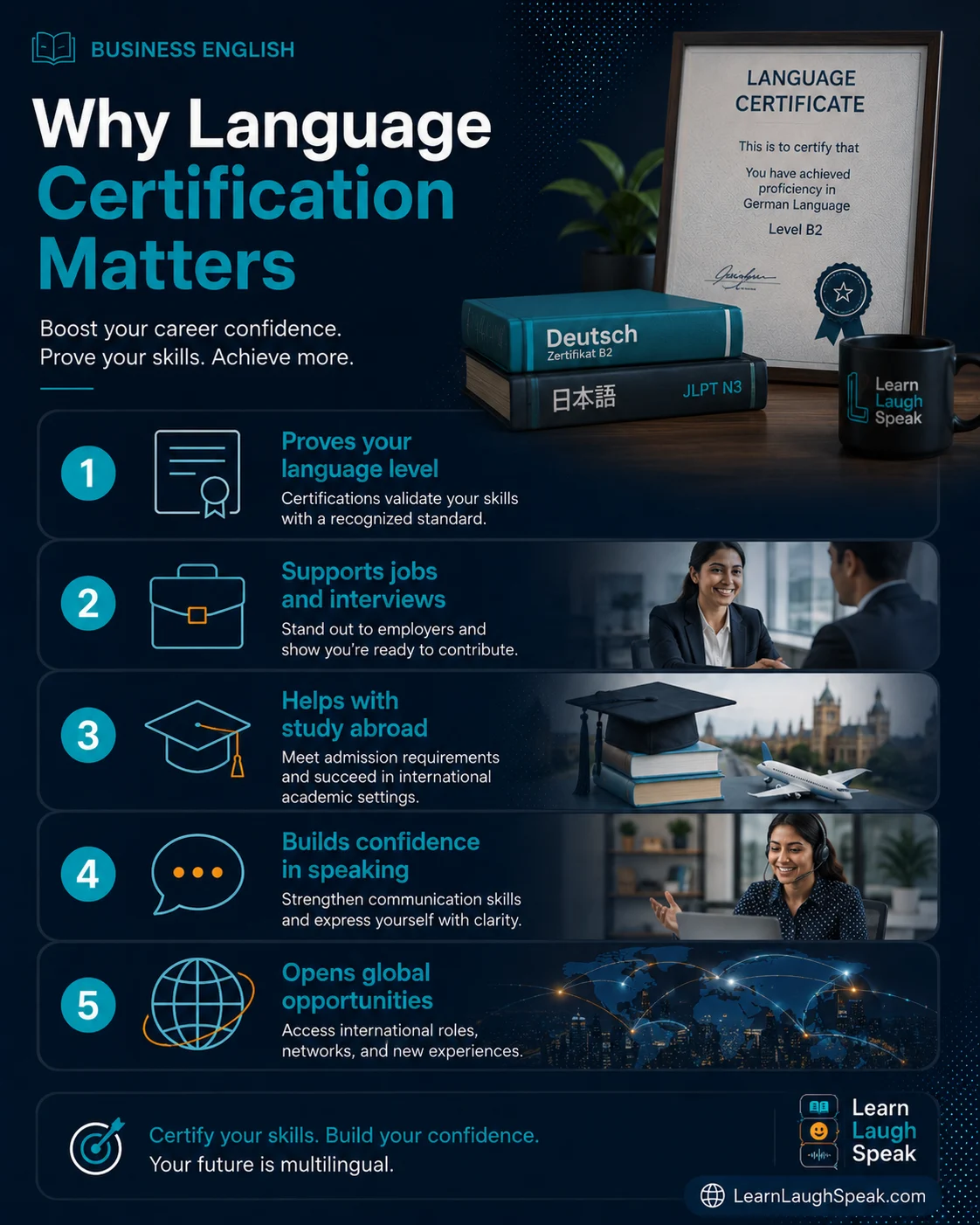 infographic on Why Language Certification matters
